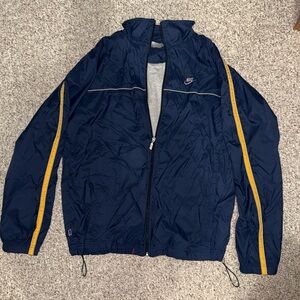 Vintage 90s Nike Men's Navy Windbreaker Jacket